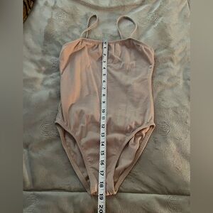 Girls light beige cotton Lycra dance leotard